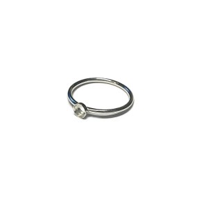 S925 RING (1.4mm WIRE - SIZE N ) w/ 4mm ROUND BEZEL 