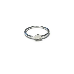 S925 RING (1.4mm WIRE - SIZE L ) w/ 5mm ROUND BEZEL 