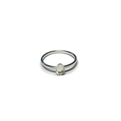 S925 RING (1.6x1.2mm WIRE - SIZE N ) w/ 6x4mmmm OVAL BEZEL 