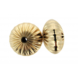 Gold Filled Flat Corrugated Rondelle Bead 12mm