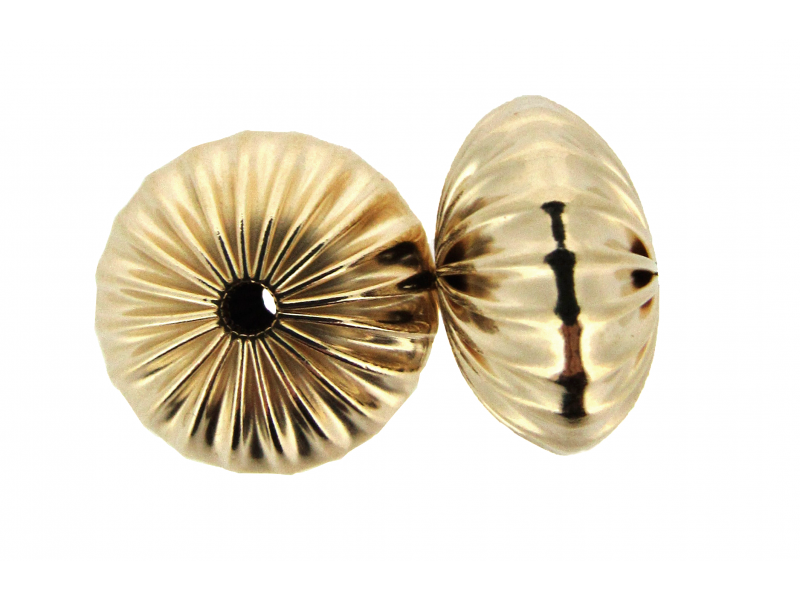 Gold Filled Flat Corrugated Rondelle Bead 12mm