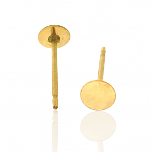 Gold Filled Earring Post with Disc - 4mm