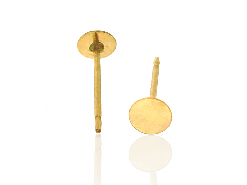 Gold Filled Earring Post with Disc - 4mm