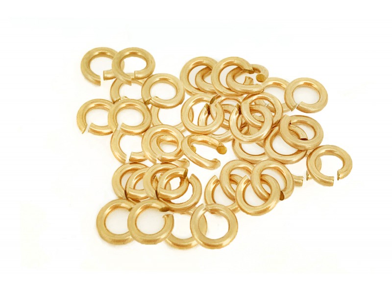 12K Gold-Filled Yellow Jump Rings Open - 0.7mm x 3.4mm (Pack of 36) = 1 gram minimum