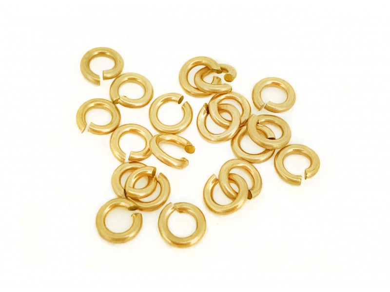 12K Gold-Filled Yellow Jump Rings Open - 1.0mm x 4.0mm (Pack of 15) = 1 gram minimum