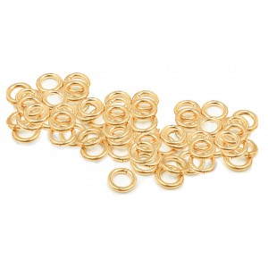 PACK OF ,12K G.F YELLOW JUMP RINGS  (0.5 mm/3.6 mm ext)