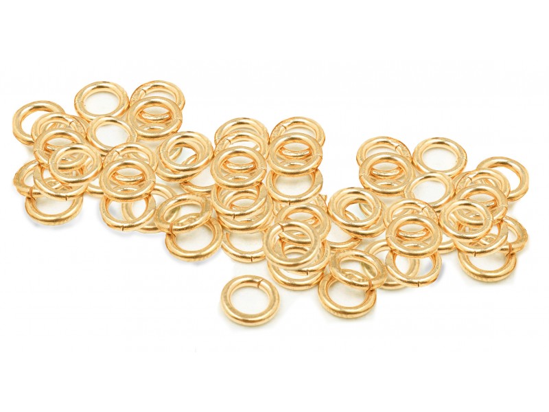 12K Gold-Filled Yellow Jump Rings Open - 0.5mm x 3.6mm (Pack of 55) = 1 gram minimum