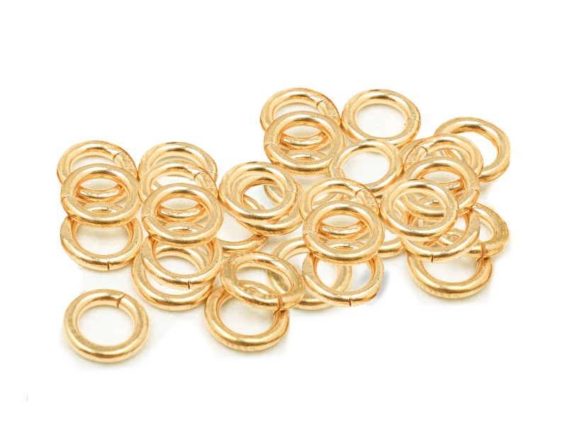 12K Gold-Filled Yellow Jump Rings Open - 0.8mm x 3.6mm (Pack of 27) = 1 gram minimum