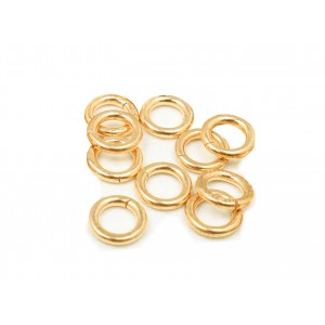 12K Gold-Filled Yellow Jump Rings Open - 1.0mm x 6.0mm (Pack of 9) = 1 gram minimum