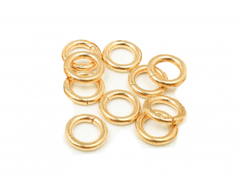 12K Gold-Filled Yellow Jump Rings Open - 0.8mm x 6.0mm (Pack of 10)