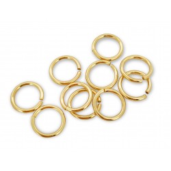 12K Gold-Filled Yellow Jump Rings Open - 1.0mm x 10.0mm (Pack of 5) = 1 gram minimum