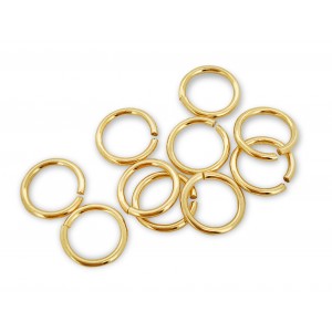 12K Gold-Filled Yellow Jump Rings Open - 1.0mm x 8.0mm (Pack of 6) = 1 gram minimum