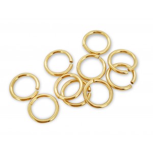 12K Gold-Filled Yellow Jump Rings Open - 1.0mm x 10.0mm (Pack of 5) = 1 gram minimum