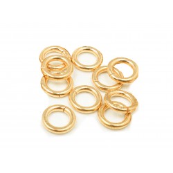 12K Gold-Filled Yellow Jump Rings Open - 1.0mm x 7.0mm (Pack of 8) = 1 gram minimum