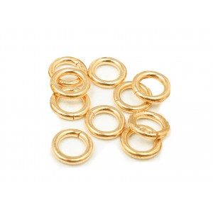 PACK OF, 12K G.F YELLOW JUMP RINGS  (1.2 mm/7.0 mm ext)