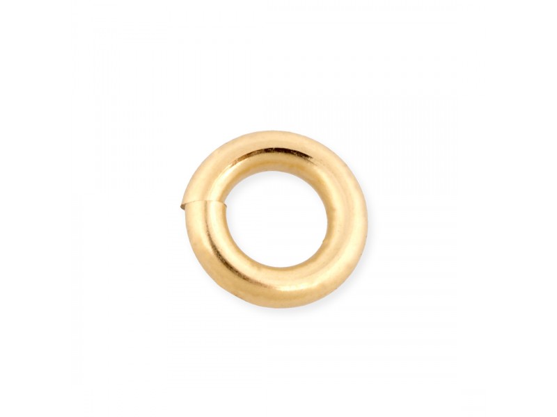 Brass Gold Plated Open Jump Rings 1mm x 5.5mm, pack 10pc