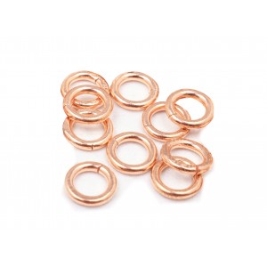 PACK OF 12K G.F RED JUMP RINGS (5 mm/1 mm ext)