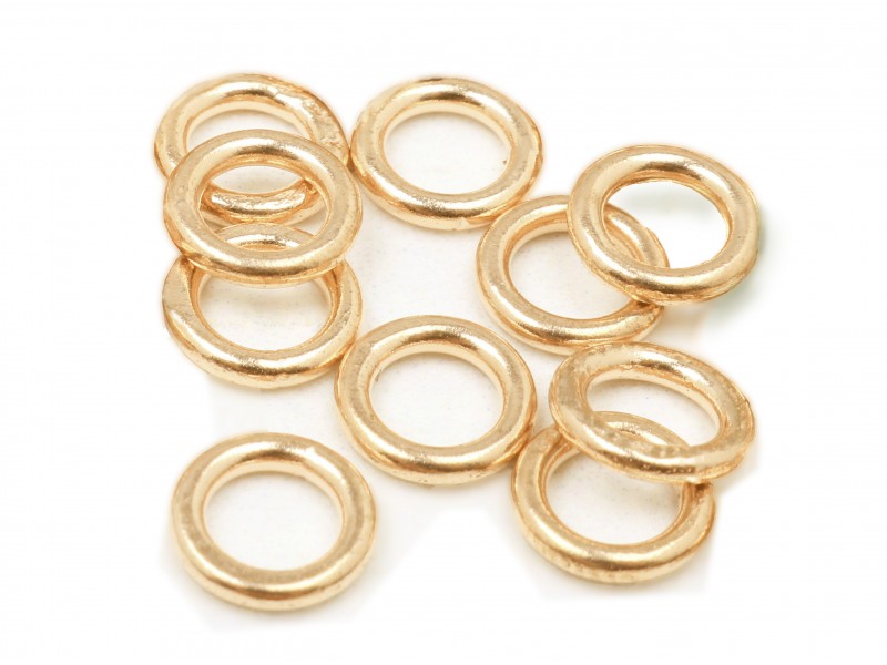 12K Gold-Filled Yellow Soldered Jump Rings - 1.2mm x 8.7mm (Pack of 10)