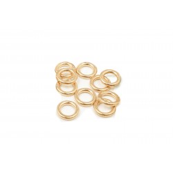PACK OF 12K G.F YELLOW SOLDERED JUMP RINGS  (1.0 mm/5.0 mm ext)