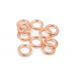 12K Gold-Filled Red Soldered Jump Rings - 1.0mm x 6.0mm (Pack of 10)