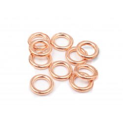 12K Gold-Filled Red Soldered/Closed Jump Rings - 1.0mm x 8.0mm "MINIMUM 1 GRAM"