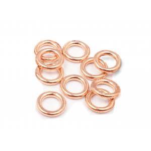 12K Gold-Filled Red Soldered/Closed Jump Rings - 1.0mm x 7.0mm "MINIMUM 1 GRAM"