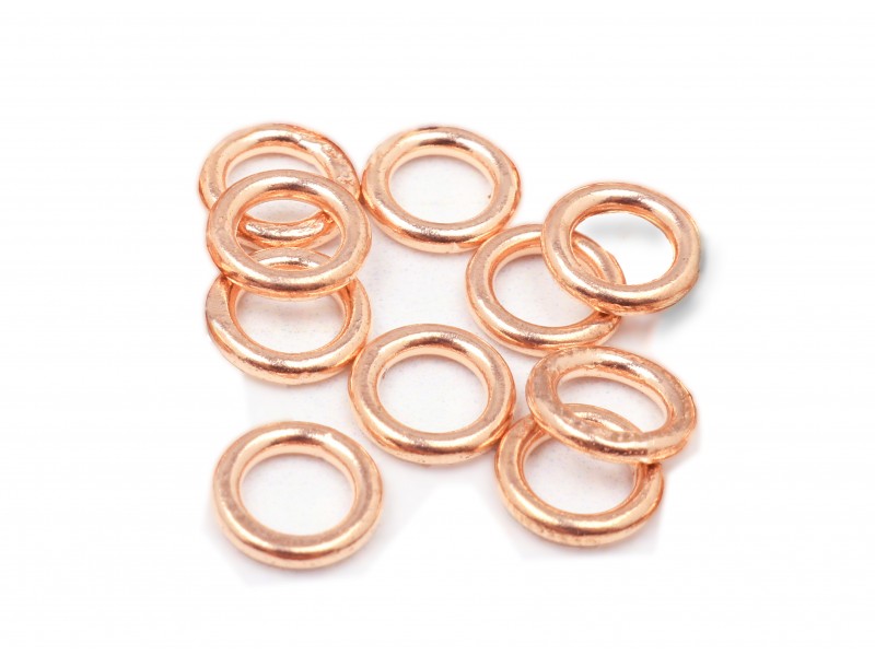 12K Gold-Filled Red Soldered/Closed Jump Rings - 1.0mm x 7.0mm "MINIMUM 1 GRAM"