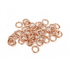 PACK OF 12K G.F RED JUMP RINGS  (0.6 mm/3.5 mm ext) 