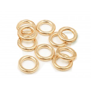 PACK OF 12K G.F YELLOW SOLDERED JUMP RINGS (1.0 mm /7.0 mm ext)