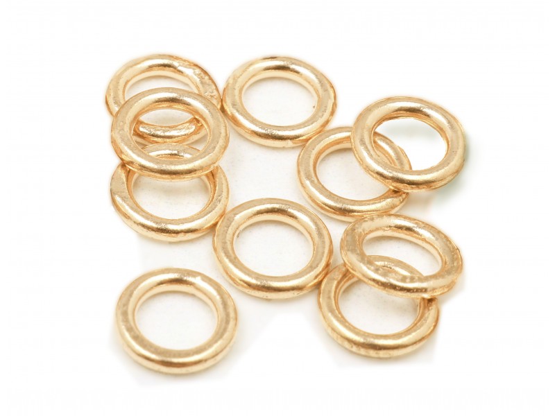 12K Gold-Filled Yellow Soldered Jump Rings - 1.0mm x 7.0mm 
