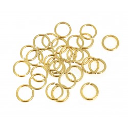 PACK OF ,12K G.F YELLOW JUMP RINGS  (0.6 mm/5.2 mm ext) 