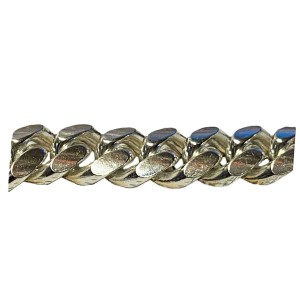 S925 FLAT+ ROUNDED TIGHT LINKED CHUNKY CURB CHAIN (81)