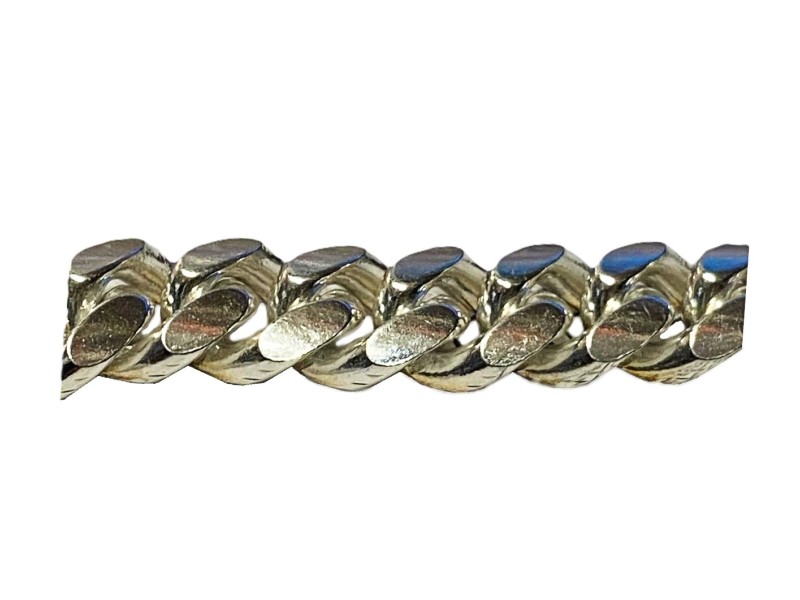 S925 FLAT+ ROUNDED TIGHT LINKED CHUNKY CURB CHAIN (81)