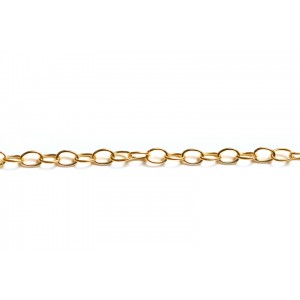 Gold Filled Round Wire Oval Links Trace Chain - 3.3mm x 5 mm