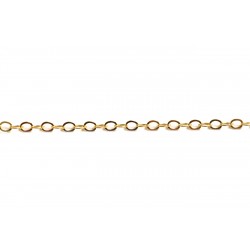 Gold Filled Flat Wire Oval Link Cable Chain - 3.5mm x 2.6mm