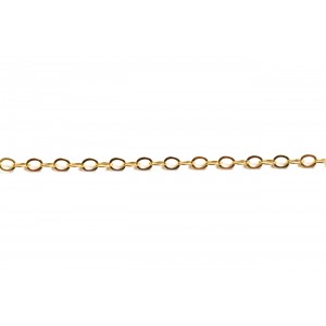 Gold Filled Flat Wire Oval Link Cable Chain - 3.5mm x 2.6mm