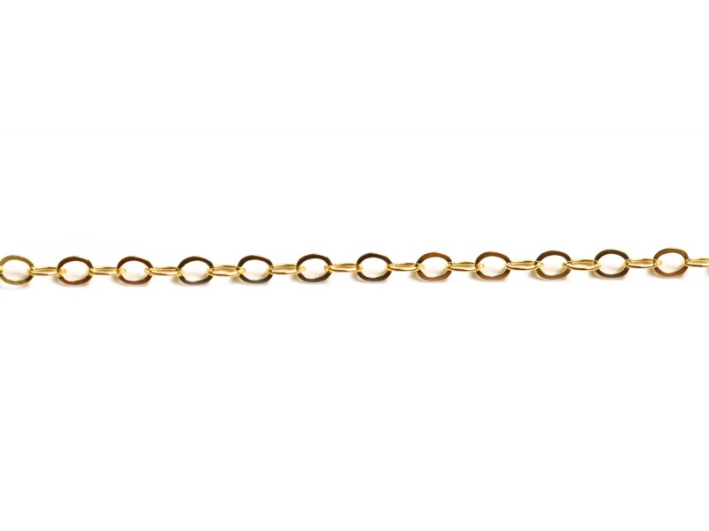 Gold Filled Flat Wire Oval Link Cable Chain - 3.5mm x 2.6mm