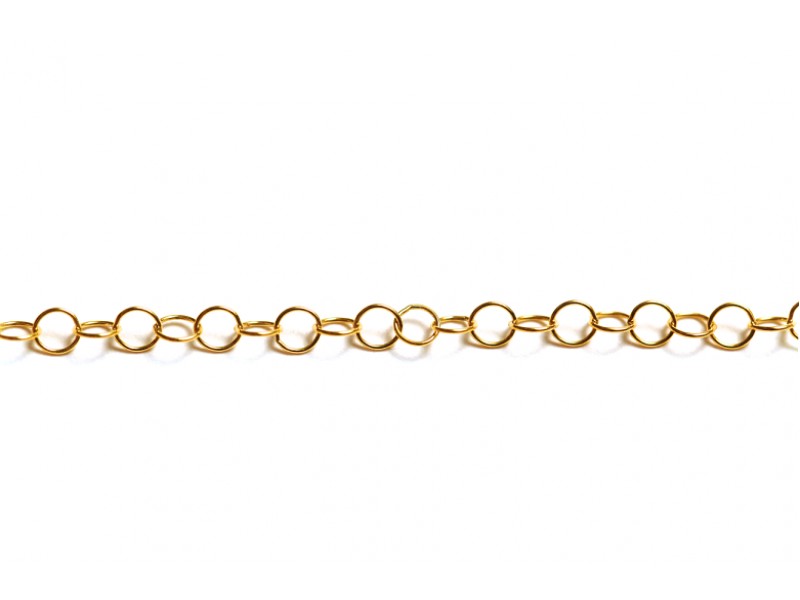 Gold Filled Round Wire Links Cable Chain - 3.5 mm