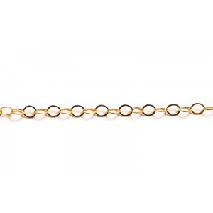 Gold Filled Flat Round Links Cable Chain - 3.5 mm