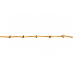 Gold Filled Curb and Ball Chain 1.1mm X 0.7mm, Beads 1.8mm