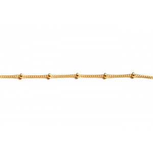 Gold Filled Curb and Ball Chain 1.1mm X 0.7mm, Beads 1.8mm