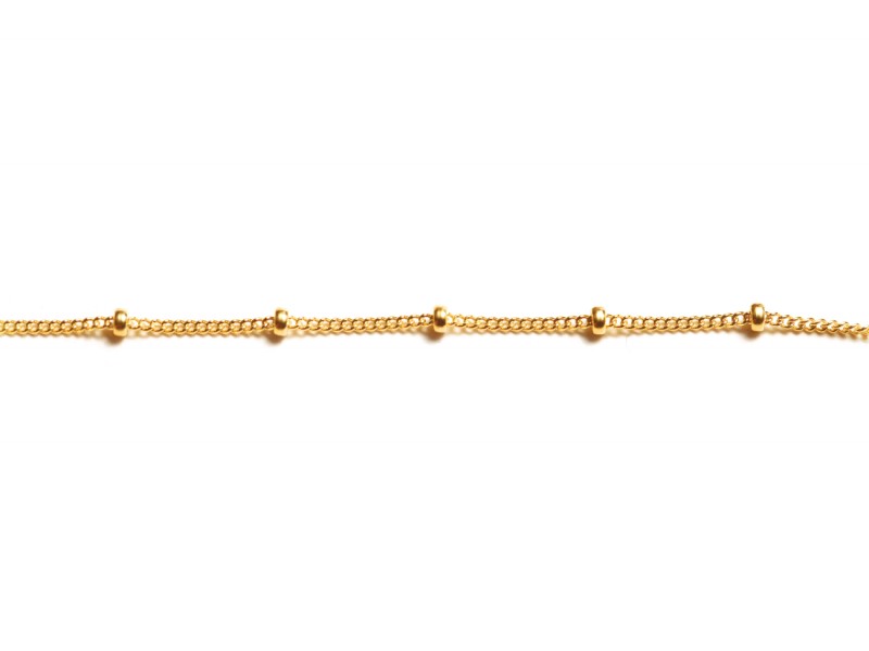 Gold Filled Curb and Ball Chain 1.1mm X 0.7mm, Beads 1.8mm