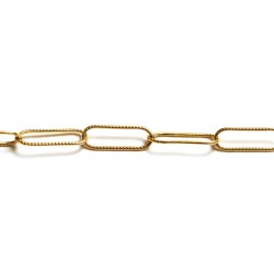Gold Filled Textured Oval Link Chain - 5.3mm x 16mm