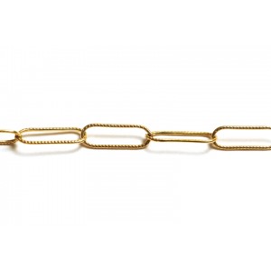 Gold Filled Textured Oval Link Chain - 5.3mm x 16mm