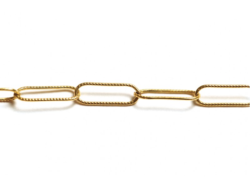 Gold Filled Textured Oval Link Chain - 5.3mm x 16mm