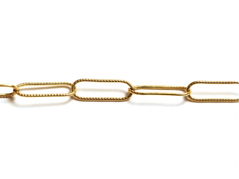 Gold Filled Textured Oval Link Chain - 5.3mm x 16mm