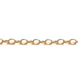 Gold Filled Round Wire Oval Links Cable Chain - 6.4mm x 4.4mm