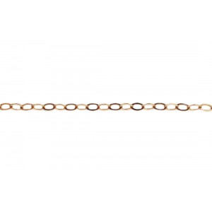 Rose Gold Filled Flat Oval Link Chain - 2.8mm x 4 mm