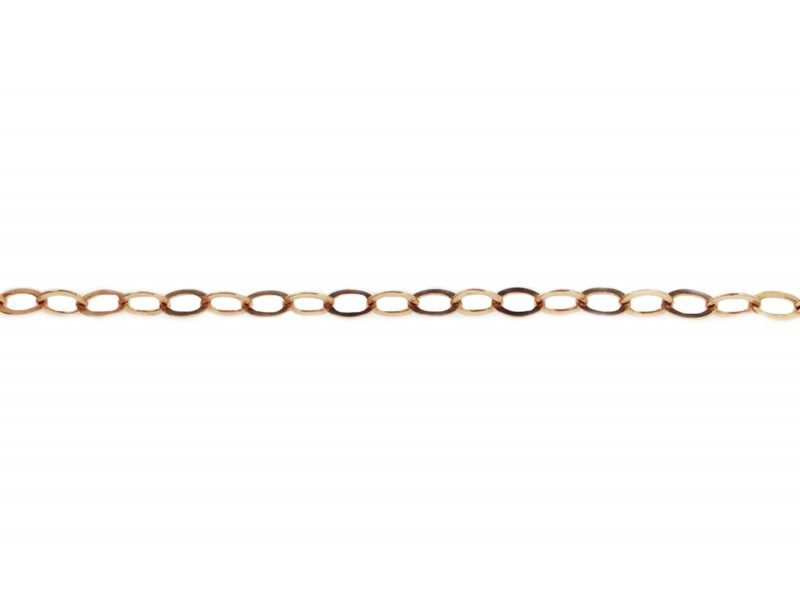Rose Gold Filled Flat Oval Link Chain - 2.8mm x 4 mm