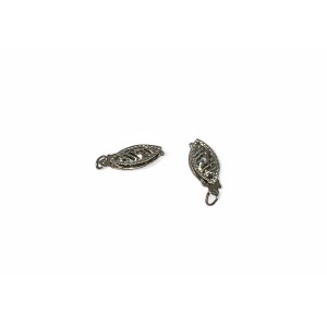 18k white gold oval pearl clasp